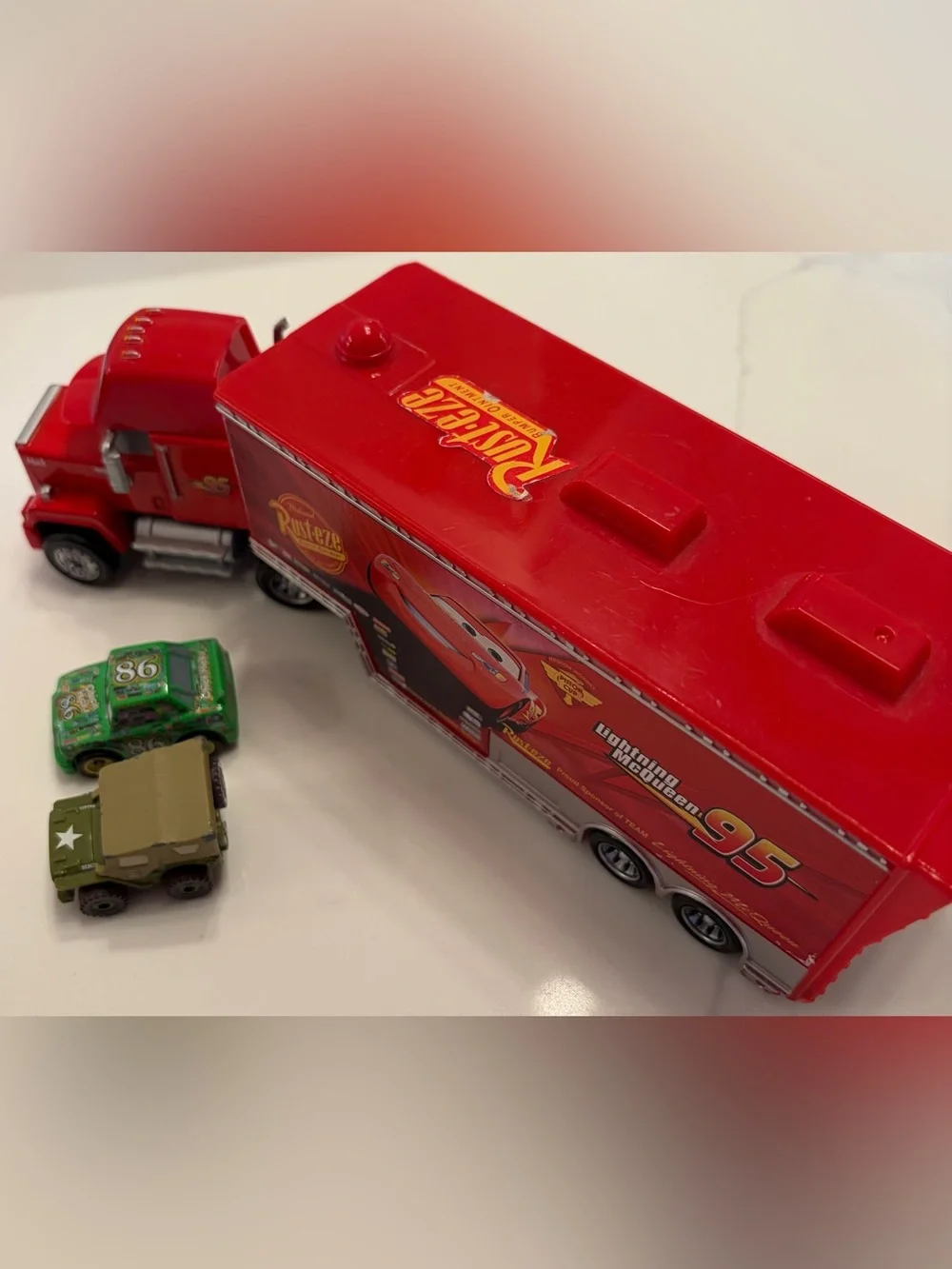 Pixar Cars Mack Hauler Semi Truck with Chick Hicks & Sarge Toy